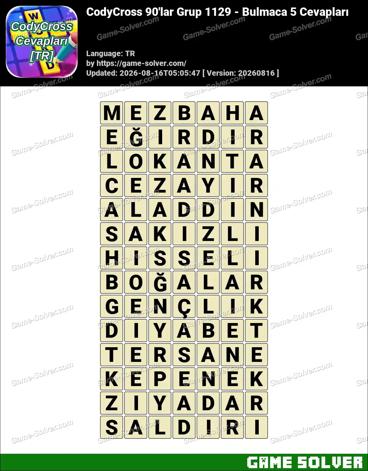 CodyCross 90’lar Grup 1129 – Bulmaca 5 Cevapları